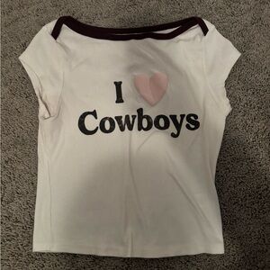 Grayson Threads White and Pink Heart Cowboys Tee